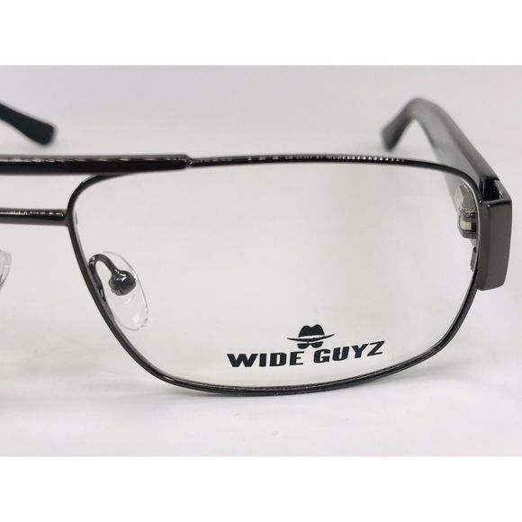 New Wide Guyz Gunmetal & Black SHANK Eyeglasses 60mm for The Stylish Large Man - Picture 8 of 12